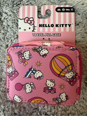 Hello Kitty Pink Patterned Travel Pill Case